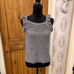 Madewell Textured Knit Sleeveless Tank Top - Heather Blue